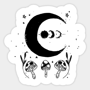 Big moon phase fungi lovers Sticker